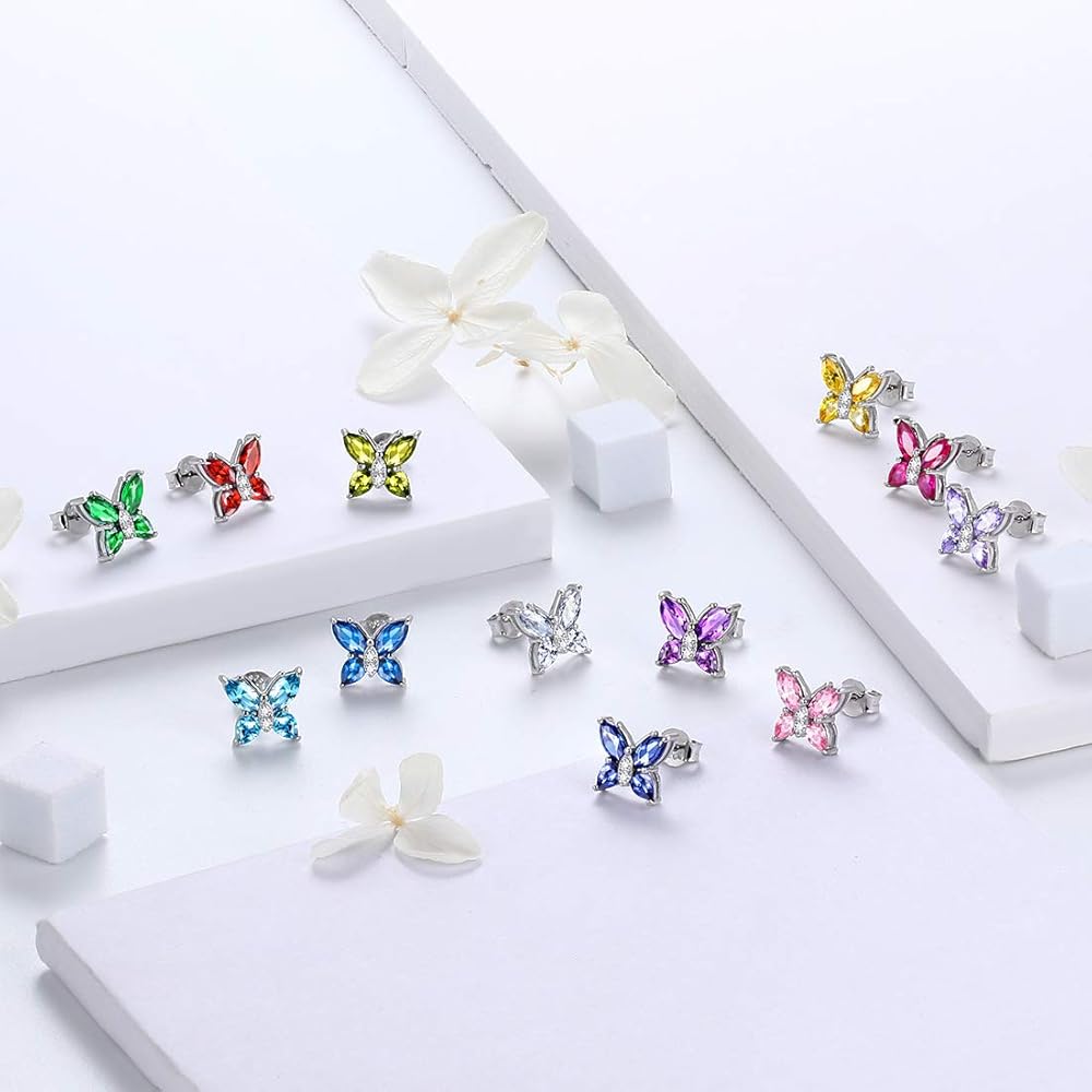 Amazon.com: Aurora Tears Butterfly Jewelry Set,925 Sterling